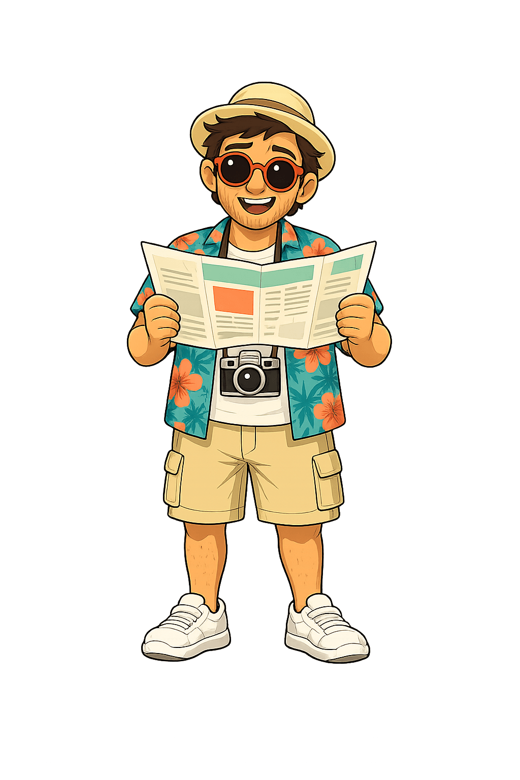 Theo reading the city newspaper